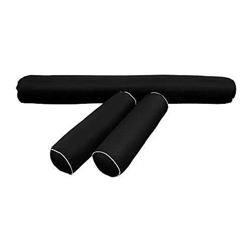 Caripeloy Cover ONLY-Style 6 Outdoor Daybed Mattress Bolster Pillow Slipcovers Contrast Pipe Trim Twin Size - AD109 3 Caripeloy Cover ONLY-Style 6 Outdoor Daybed Mattress Bolster Pillow Slipcovers Contrast Pipe Trim Twin Size - AD109 - Image 3