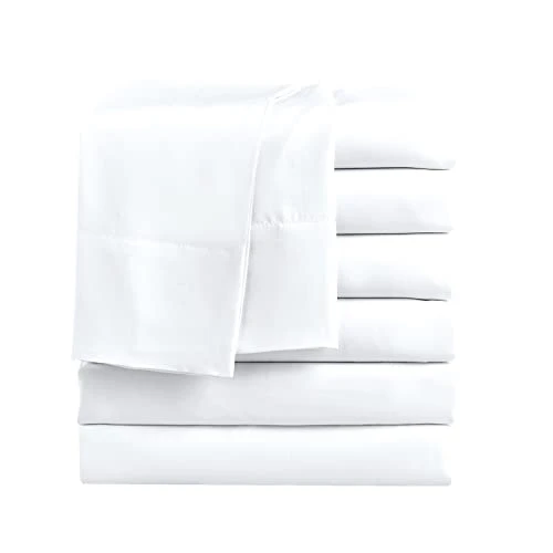 Queen Flat Sheets Only, Pack Of 6, Soft Microfiber Bedding Sheets For Home, Salons, Hotels, Bulk Flat Sheets Only Queen Size (White) 1 Queen Flat Sheets Only, Pack Of 6, Soft Microfiber Bedding Sheets For Home, Salons, Hotels, Bulk Flat Sheets Only Queen Size (White)