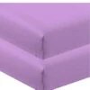 CC&DD HOME FASHION 2 Piece Fitted Sheet, Velvety Brushed Microfiber, Twin, Lavender