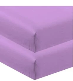 CC&DD HOME FASHION 2 Piece Fitted Sheet, Velvety Brushed Microfiber, Twin, Lavender