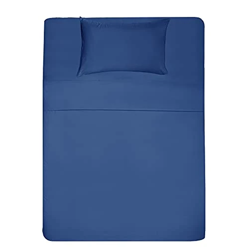 Jersey Bed Sheet Set Twin, 3 Pc Bed Sheets With Up To 10" Deep Pocket,Ultra Soft Comfortable,All Season T-Shirt Sheets Bedding,Navy Blue 1 Jersey Bed Sheet Set Twin, 3 Pc Bed Sheets With Up To 10" Deep Pocket,Ultra Soft Comfortable,All Season T-Shirt Sheets Bedding,Navy Blue