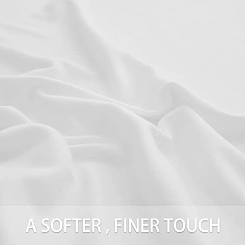 Stretch Jersey Knit Bed Sheets Set Queen Size 4 Piece Microfiber T-Shirt Sheets & Pillowcases Sets Super Soft Warm - Breathable Deep Pocket Knitted Jersey Sheet Set (Queen, White) 3 Stretch Jersey Knit Bed Sheets Set Queen Size 4 Piece Microfiber T-Shirt Sheets & Pillowcases Sets Super Soft Warm - Breathable Deep Pocket Knitted Jersey Sheet Set (Queen, White) - Image 3