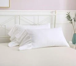 2-Pack Bright White Pillow Cases Shams Covers With Long Ruffles Shabby Chic Egypt Cotton King Size 20"X36"Soft Boudoir 21 2-Pack Bright White Pillow Cases Shams Covers With Long Ruffles Shabby Chic Egypt Cotton King Size 20"X36"Soft Boudoir -Amazon Shop 3100IdRBT7L