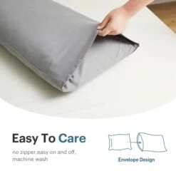 Acanva Fluffy Bed Sleeping Side Sleeper Body Pillow Insert, 20” X 60”with Grey Pillowcase, White -Amazon Shop 310fEiY8XrL
