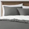 800 Thread Count Dark Grey Queen/Full Duvet Cover Set, 100% Long Staple Egyptian Cotton Quilt Cover With Silky Soft, Breathable With Hidden Zipper Closure & 7 Corner Ties