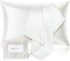 100% Pure Mulberry Silk Pillowcase For Hair And Skin - Allergen Resistant Dual Sides,600 Thread Count Silk Bed Pillow Cases With Hidden Zipper,1pc,Standard Size,Taupe -Amazon Shop 314 SpRX0L. AC