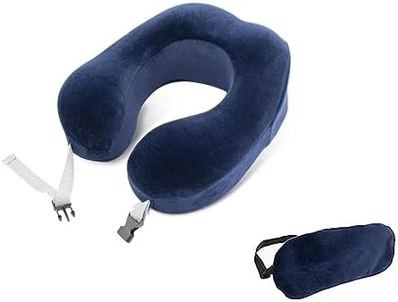 Wo Yuan Travel Pillow-100% Pure Memory Foam Neck Pillow (Blue) 2 Wo Yuan Travel Pillow-100% Pure Memory Foam Neck Pillow (Blue) - Image 2