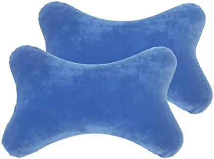 Bookishbunny 2 Packs Dog Bone Shaped Travel Neck Memory Foam Pillows With Removable Velvet Cover For Car Bus Truck Driving Comfort Head Rest Support (Blue) 5 Bookishbunny 2 Packs Dog Bone Shaped Travel Neck Memory Foam Pillows With Removable Velvet Cover For Car Bus Truck Driving Comfort Head Rest Support (Blue) - Image 5