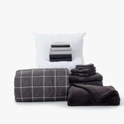 OCM Core Dorm Essentials Value Pack - 16 Piece Twin XL Set | Twin XL Bedding, Mattress Pad, Comforter, Sheets, Towels And Blanket | Black And Gray | Classic Solids 28 OCM Core Dorm Essentials Value Pack - 16 Piece Twin XL Set | Twin XL Bedding, Mattress Pad, Comforter, Sheets, Towels And Blanket | Black And Gray | Classic Solids -Amazon Shop 318HFGPcxHL. AC