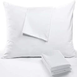 4 Pack Standard Pillow Protectors With Zipper, Soft Quiet Cotton Sateen, Effective Dust Protection, Stay In Place Pillow Covers, Ideal For Home, Guests, Rentals (20x26 Inches) -Amazon Shop 318rXmQL7SL. AC
