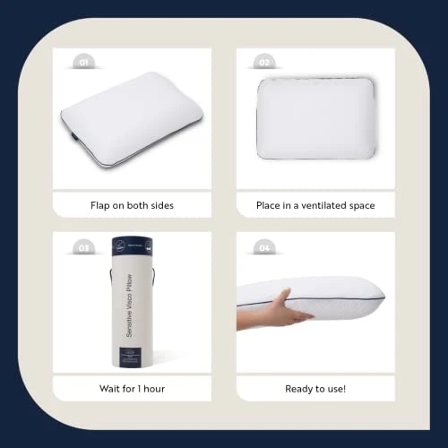 English Home Memory Foam Pillows, Bed Pillow For Sleeping, Ergonomic Pillow, Cervical Pillow For Neck Pain Relief, Orthopedic Pillows, Side Sleeper Pillow, Medium Firm Memory Foam Pillow, 24" L 16" W 5 English Home Memory Foam Pillows, Bed Pillow For Sleeping, Ergonomic Pillow, Cervical Pillow For Neck Pain Relief, Orthopedic Pillows, Side Sleeper Pillow, Medium Firm Memory Foam Pillow, 24" L 16" W - Image 5