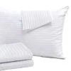 4 Pack Standard Pillow Protectors With Zipper, Soft Quiet Cotton Sateen, Effective Dust Protection, Stay In Place Pillow Covers, Ideal For Home, Guests, Rentals (20x26 Inches)