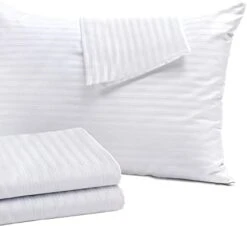 4 Pack Standard Pillow Protectors With Zipper, Soft Quiet Cotton Sateen, Effective Dust Protection, Stay In Place Pillow Covers, Ideal For Home, Guests, Rentals (20x26 Inches) -Amazon Shop 31BHPvEkSlS. AC