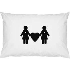 Azeeda 2 X 'Lesbian Couple' Cotton Pillow Cases (PW00007568)