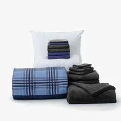 OCM Core Dorm Essentials Value Pack - 16 Piece Twin XL Set | Twin XL Bedding, Mattress Pad, Comforter, Sheets, Towels And Blanket | Black And Gray | Classic Solids 24 OCM Core Dorm Essentials Value Pack - 16 Piece Twin XL Set | Twin XL Bedding, Mattress Pad, Comforter, Sheets, Towels And Blanket | Black And Gray | Classic Solids -Amazon Shop 31EoBeESZL. AC