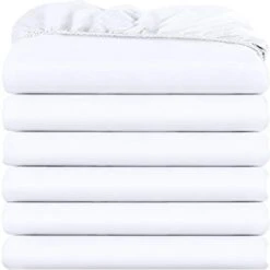 Utopia Bedding Twin Fitted Sheets - Bulk Pack Of 6 Bottom Sheets - Soft Brushed Microfiber - Deep Pockets - Shrinkage & Fade Resistant - Easy Care (White)