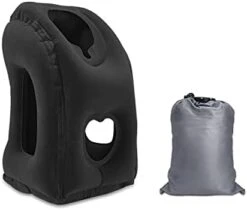 ExiBryony Inflatable Travel Pillow Sleeping Support Neck And Head Comfortably, Used For Airplane/Train/Office/Car, Anti-Asphyxiation (Black) -Amazon Shop 31GkWOMQU0L. AC