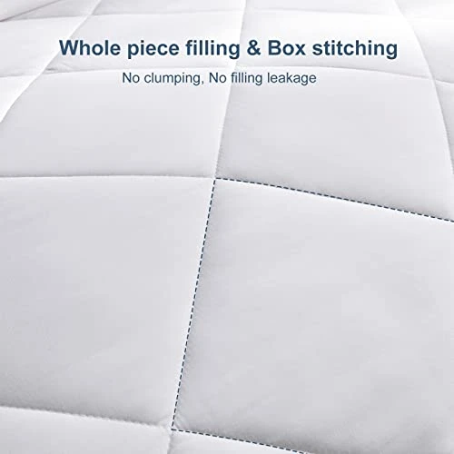 King Size Bedding Comforter Duvet Insert - Quilted White Comforters With Corner Tabs, 1800 Series Soft Siliconized Fiberfill All Season Down Alternative Bed Comforter - Box Stitched 4 King Size Bedding Comforter Duvet Insert - Quilted White Comforters With Corner Tabs, 1800 Series Soft Siliconized Fiberfill All Season Down Alternative Bed Comforter - Box Stitched - Image 4