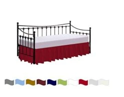 Day Bed Ruffle Gathered Bed Skirt Of 100% Microfiber, Ruffled Bed Skirt With Split Corner Day Beds - 3 Sides Coverage (Twin, 16" Drop Size/Burgundy Solid)