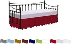 Day Bed Ruffle Gathered Bed Skirt Of 100% Microfiber, Ruffled Bed Skirt With Split Corner Day Beds - 3 Sides Coverage (Twin, 16" Drop Size/Burgundy Solid) -Amazon Shop 31JLdS63kYL. AC 2