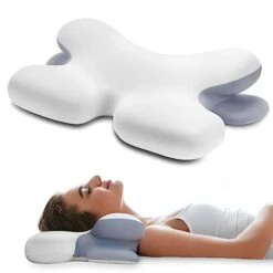 BUTTSSOM Cervical Neck Pillow,Ergonomic Contour Orthopedic Pillow For Neck And Shoulder Pain Relief With Soft Cooling Pillowcase,Memory Foam Support Sleeping Pillow For Side,Back,Stomach Sleeper