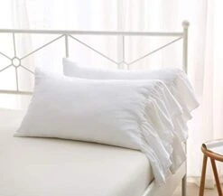 2-Pack Bright White Pillow Cases Shams Covers With Long Ruffles Shabby Chic Egypt Cotton King Size 20"X36"Soft Boudoir 26 2-Pack Bright White Pillow Cases Shams Covers With Long Ruffles Shabby Chic Egypt Cotton King Size 20"X36"Soft Boudoir -Amazon Shop 31Qt0ZLs9UL. AC 1
