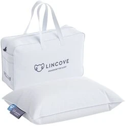 Lincove Microgel Travel Pillow - Global Recycled Standard Certified - Plush And Cozy Luxury Pillow To Support Head, Neck, While Sleeping On Airplanes, Cars, Hotels & Home - 12"x16"