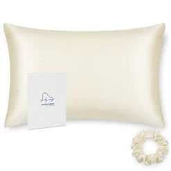 100% Mulberry Silk Euro Pillow Throw Sham Cushion Cover Natural Hypoallergenic European Pillowcase For Bed Back Pillows 26" X 26" (1pc, Cream)