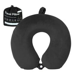 Travel Pillow,Neck Pillow For Traveling U Shaped Memory Foam Black Portable Headrest Sleep Airplane Travel Neck Pillow For Flight, Car & Home,Office