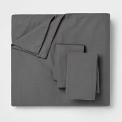 800 Thread Count Dark Grey Queen/Full Duvet Cover Set, 100% Long Staple Egyptian Cotton Quilt Cover With Silky Soft, Breathable With Hidden Zipper Closure & 7 Corner Ties -Amazon Shop 31dATOlN47L