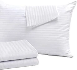 4 Pack Standard Pillow Protectors With Zipper, Soft Quiet Cotton Sateen, Effective Dust Protection, Stay In Place Pillow Covers, Ideal For Home, Guests, Rentals (20x26 Inches) -Amazon Shop 31enONw20pL. AC