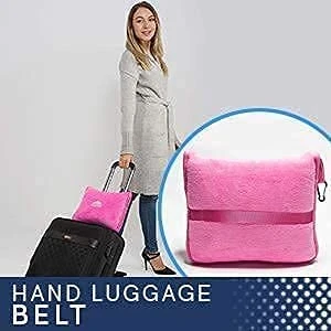 BlueHills Premium Soft Travel Blanket Pillow Value Pack Set Of 2 - Airplane Flight Blanket Throw In Soft Bag With Luggage Belt Compact Pack Large Blanket For Travel Pink And Teal Green Color 5 BlueHills Premium Soft Travel Blanket Pillow Value Pack Set Of 2 - Airplane Flight Blanket Throw In Soft Bag With Luggage Belt Compact Pack Large Blanket For Travel Pink And Teal Green Color - Image 5