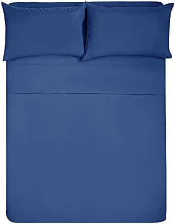 Jersey Bed Sheet Set Twin, 3 Pc Bed Sheets With Up To 10" Deep Pocket,Ultra Soft Comfortable,All Season T-Shirt Sheets Bedding,Navy Blue 6 Jersey Bed Sheet Set Twin, 3 Pc Bed Sheets With Up To 10" Deep Pocket,Ultra Soft Comfortable,All Season T-Shirt Sheets Bedding,Navy Blue - Image 6