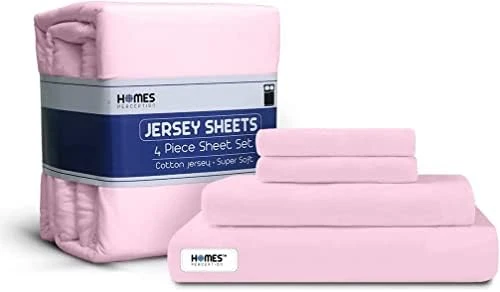 100% Cotton Sheet Set Twin XL, 3pcs Jersey Knit Sheets, Up To 16” Deep Pocket Wrinkle-Free Fitted Sheet, Jersey Pillowcase & Flat Sheet – Luxury Jersey Sheet Set (Twin XL, Pink) 10 100% Cotton Sheet Set Twin XL, 3pcs Jersey Knit Sheets, Up To 16” Deep Pocket Wrinkle-Free Fitted Sheet, Jersey Pillowcase & Flat Sheet – Luxury Jersey Sheet Set (Twin XL, Pink) - Image 10