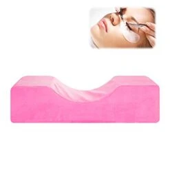 Yissone Eyelash Extension Pillow U-Shape Neck Support Ergonomic Curve Headrest Protecting Cushion For Beauty Salon Makeup Sleeping Travel Pink