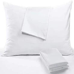4 Pack Standard Pillow Protectors With Zipper, Soft Quiet Cotton Sateen, Effective Dust Protection, Stay In Place Pillow Covers, Ideal For Home, Guests, Rentals (20x26 Inches) -Amazon Shop 31nF6jdVHL. AC