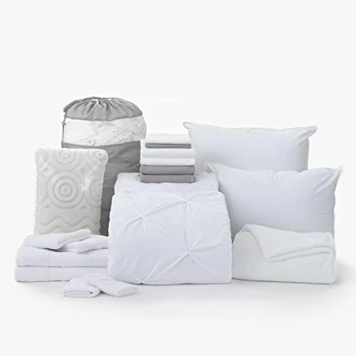 OCM Core Dorm Essentials Value Pack - 16 Piece Twin XL Set | Twin XL Bedding, Mattress Pad, Comforter, Sheets, Towels And Blanket | Black And Gray | Classic Solids 13 OCM Core Dorm Essentials Value Pack - 16 Piece Twin XL Set | Twin XL Bedding, Mattress Pad, Comforter, Sheets, Towels And Blanket | Black And Gray | Classic Solids - Image 13