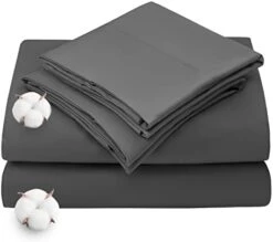 100% Egyptian Cotton 1000 Thread Count King Size Sheets Set,Bed Sheet 4 Piece Sets,16 Inches Deep Pocket,Bedding Super Soft Breathable,Sateen Weave Long Staple Comforterble,All Season,White -Amazon Shop 31pPp4G6uQL. AC