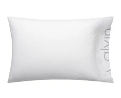 Calvin Klein Modern Cotton Body Solid Set Of 2 Pillowcases, Standard Size, Cotton Modal 170 GSM (White)