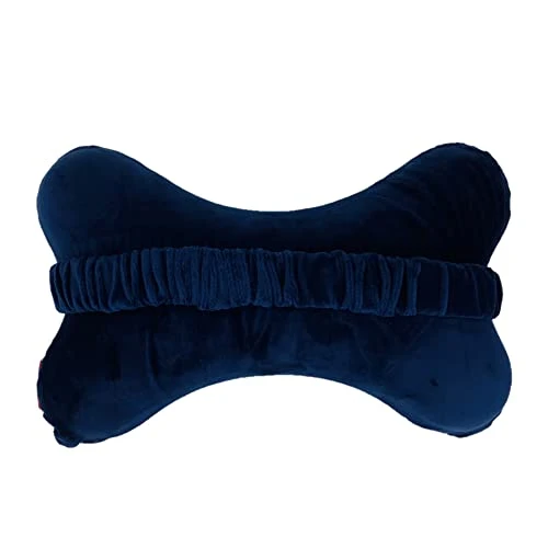 Bookishbunny 2pk Dog Bone Shaped Travel Neck Pillows With Washable Removable Case Memory Foam Car Bus Truck Driving Comfort Head Rest Support (Navy) 2 Bookishbunny 2pk Dog Bone Shaped Travel Neck Pillows With Washable Removable Case Memory Foam Car Bus Truck Driving Comfort Head Rest Support (Navy) - Image 2