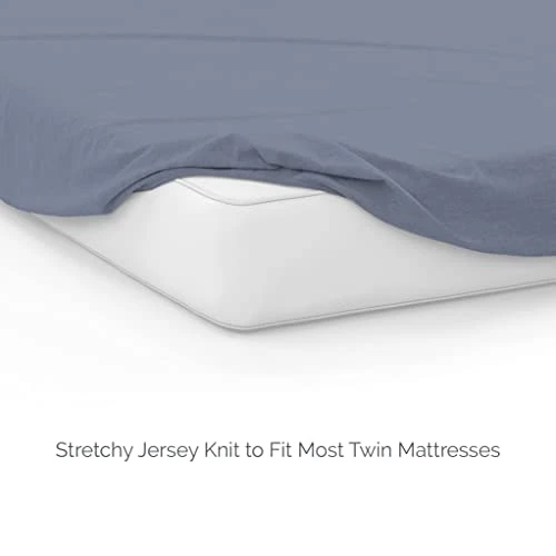Natemia 1-Piece Fitted Twin Size Sheet - 100% Organic Cotton - 39”x 75” For Standard Twin Mattress Up To 16”- Ultra Soft Jersey Knit Cotton 3 Natemia 1-Piece Fitted Twin Size Sheet - 100% Organic Cotton - 39”x 75” For Standard Twin Mattress Up To 16”- Ultra Soft Jersey Knit Cotton - Image 3