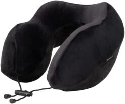 Brookstone Travel Pillow - 100% Memory Foam Ultra Form Contoured Ergonomic Super Soft Airplane Head And Neck Pillow, Black -Amazon Shop 31xWBxOAohL. AC