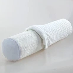 Kingnex Bolster Roll Pillow For Sleeping On Back Or Side Under Knee To Relief Lower Back Pain Between Legs For Side Sleepers Cylinder Pillow With Removable Cooling Cover 24x8 -Amazon Shop 31xnfPZoDOL