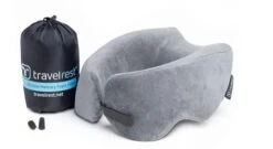TRAVELREST Nest Patented Memory Foam Travel Pillow/Neck Pillow - Washable - Voted Best Travel Pillow For 2018-2023 By NYTimes Wirecutter - Packs To 1/4 Of Its Size (2 Year Warranty) (Grey)