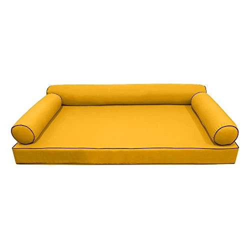 DBM IMPORTS *Cover ONLY*-Style 6 Outdoor Daybed Mattress Bolster Pillow Slipcovers Contrast Pipe Trim Twin-XL Size - AD108 2 DBM IMPORTS *Cover ONLY*-Style 6 Outdoor Daybed Mattress Bolster Pillow Slipcovers Contrast Pipe Trim Twin-XL Size - AD108 - Image 2