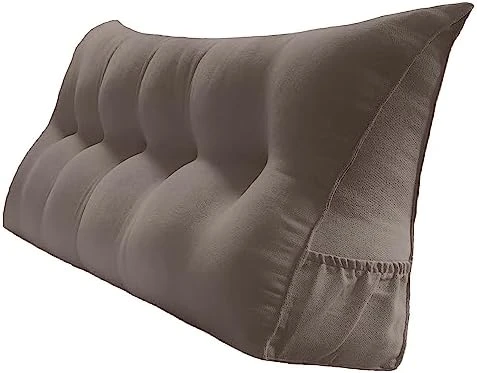 Peachwell Triangular Reading Bed Rest Pillow Large Bolster Cushion Headboard Backrest Wedge Pillow With Removable Cover And Two Large Side Pockets (Chalk Grey, Twin: 39 X 8 X 20 Inches) 15 Peachwell Triangular Reading Bed Rest Pillow Large Bolster Cushion Headboard Backrest Wedge Pillow With Removable Cover And Two Large Side Pockets (Chalk Grey, Twin: 39 X 8 X 20 Inches) - Image 15