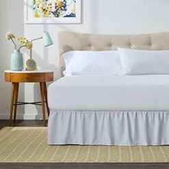 14 Inch Wrinkle And Fade Resistant-Machine Washable-Easy Use Pleated Microfiber Bed Skirt, Queen, Graphite -Amazon Shop 41 M1ccn2AL. AC 1