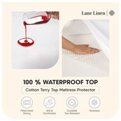 100% Waterproof Mattress Protector Queen, White Queen Mattress Protector, Cotton Terry Queen Mattress Cover, Soft Breathable & Noiseless Bed Cover, Elastic Fitted 8"-20" Deep Pocket - White 18 100% Waterproof Mattress Protector Queen, White Queen Mattress Protector, Cotton Terry Queen Mattress Cover, Soft Breathable & Noiseless Bed Cover, Elastic Fitted 8"-20" Deep Pocket - White -Amazon Shop 410sqaMeKWL