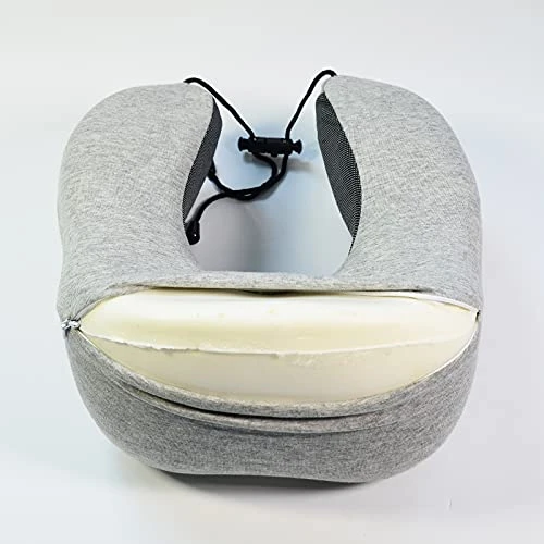 LYUTON, 2PCS Memory Foam Travel Pillow, Comfortable Neck Pillow, U Shape Pillow With Eye Mask & Earplugs (2, Grey) 4 LYUTON, 2PCS Memory Foam Travel Pillow, Comfortable Neck Pillow, U Shape Pillow With Eye Mask & Earplugs (2, Grey) - Image 4