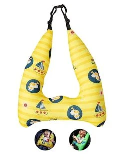 BSROLUNA Travel Pillow Car Sleeping Long Journeys Pillows For The Back Seat Adults And Children On Head Support And Body Support U-Shaped Pillows (Yellow Dog)